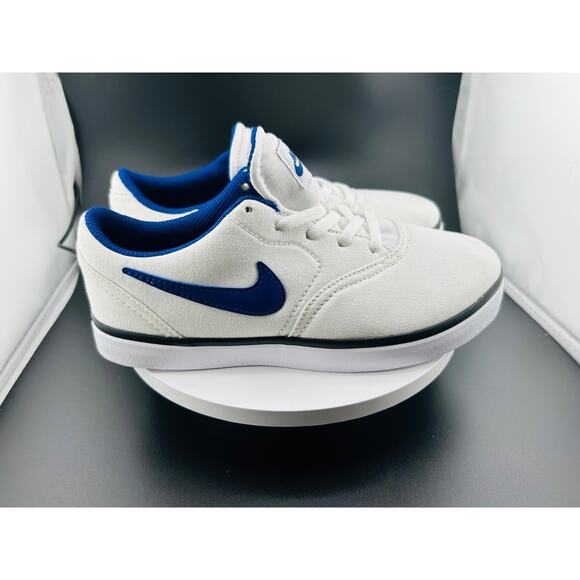 Nike Check Canvas SB GS 'Summit White Royal Blue' 905373-102 Sz 3 - Picture 4 of 6